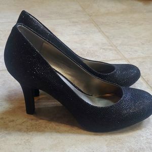 Kelly & katie womens shoes pumps black glitter sparkly shiny size 9M